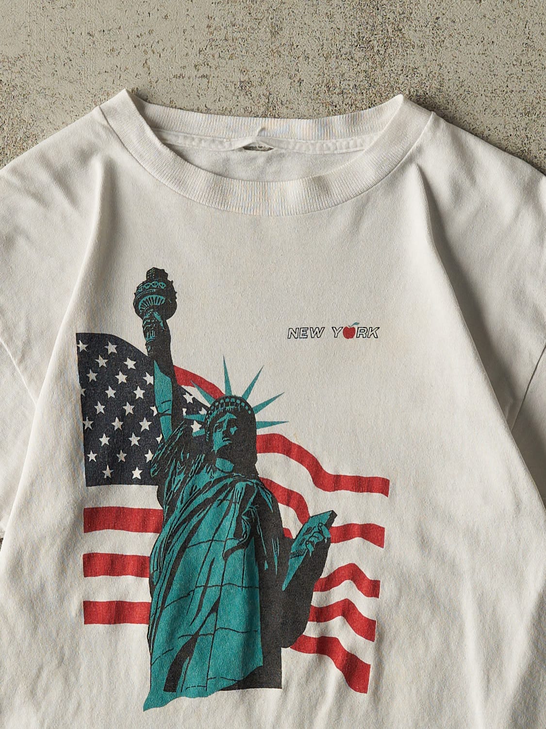Vintage 90s White New York Statue Of Liberty Baby Tee (XXS/XS)