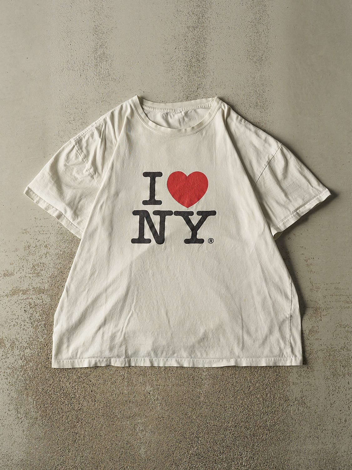 Vintage 90s Beige "I LOVE NY" Tee (XL)