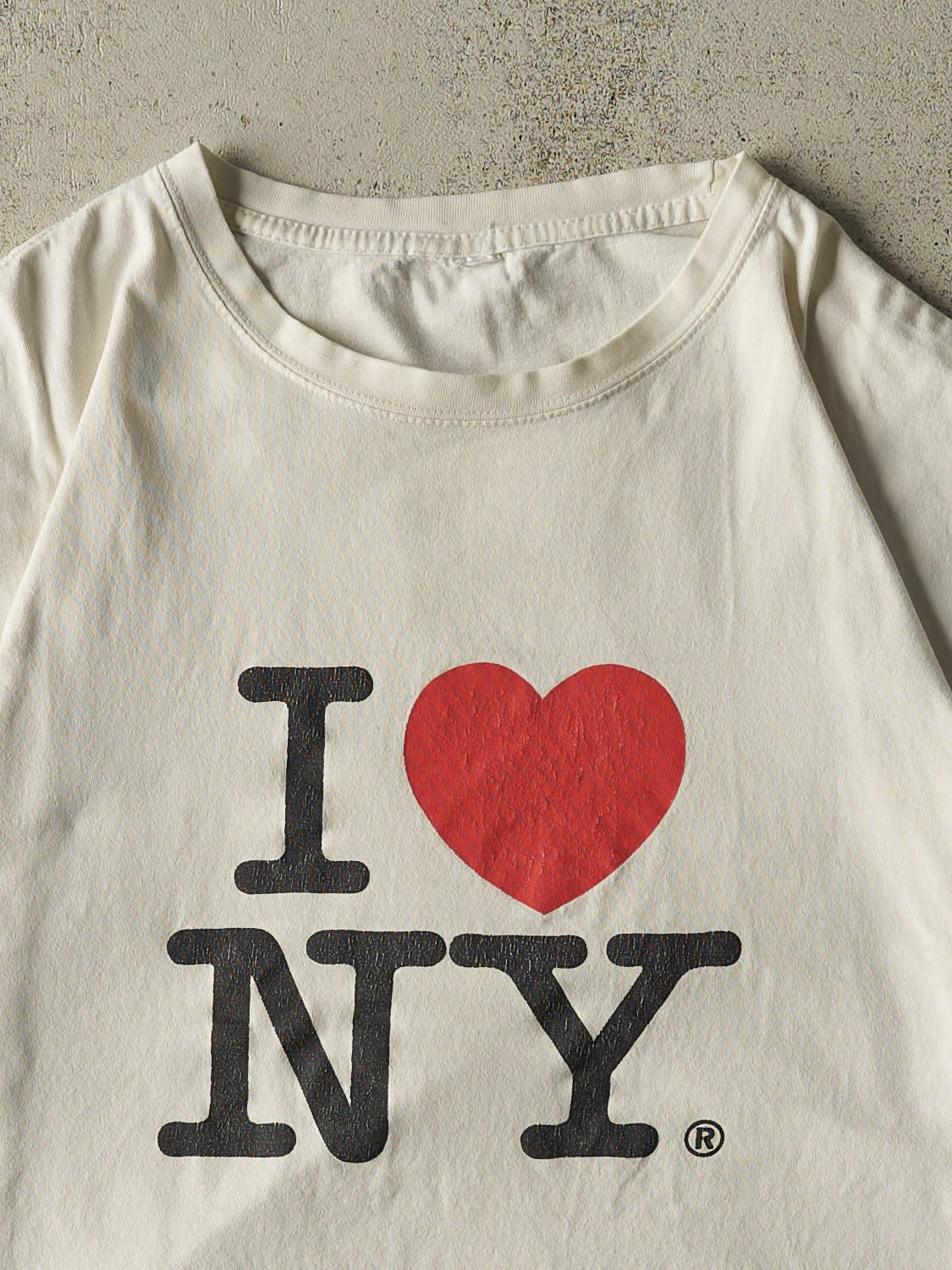 Vintage 90s Beige "I LOVE NY" Tee (XL)