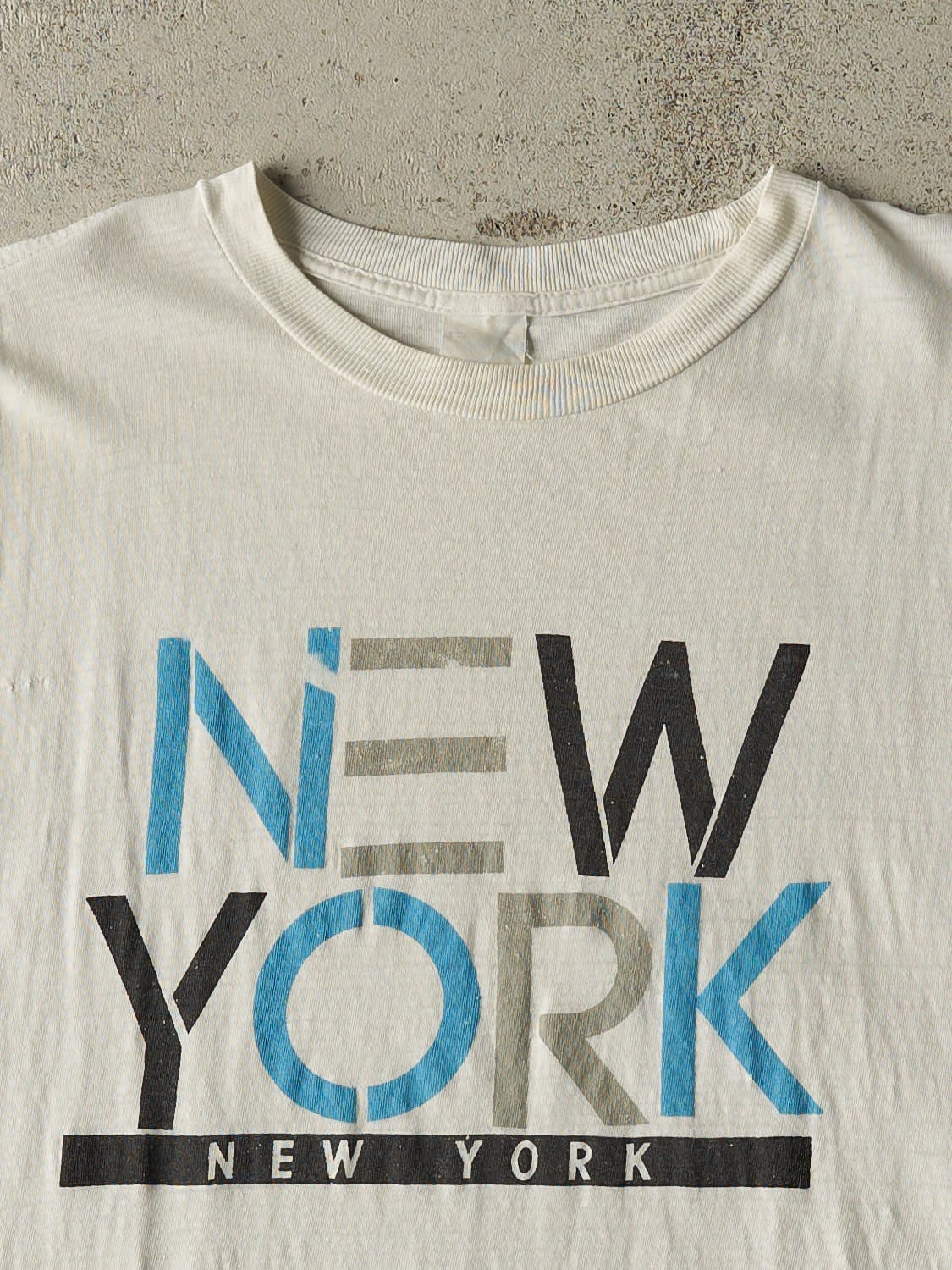 Vintage 90s White New York Cut Off Tank (L/XL)