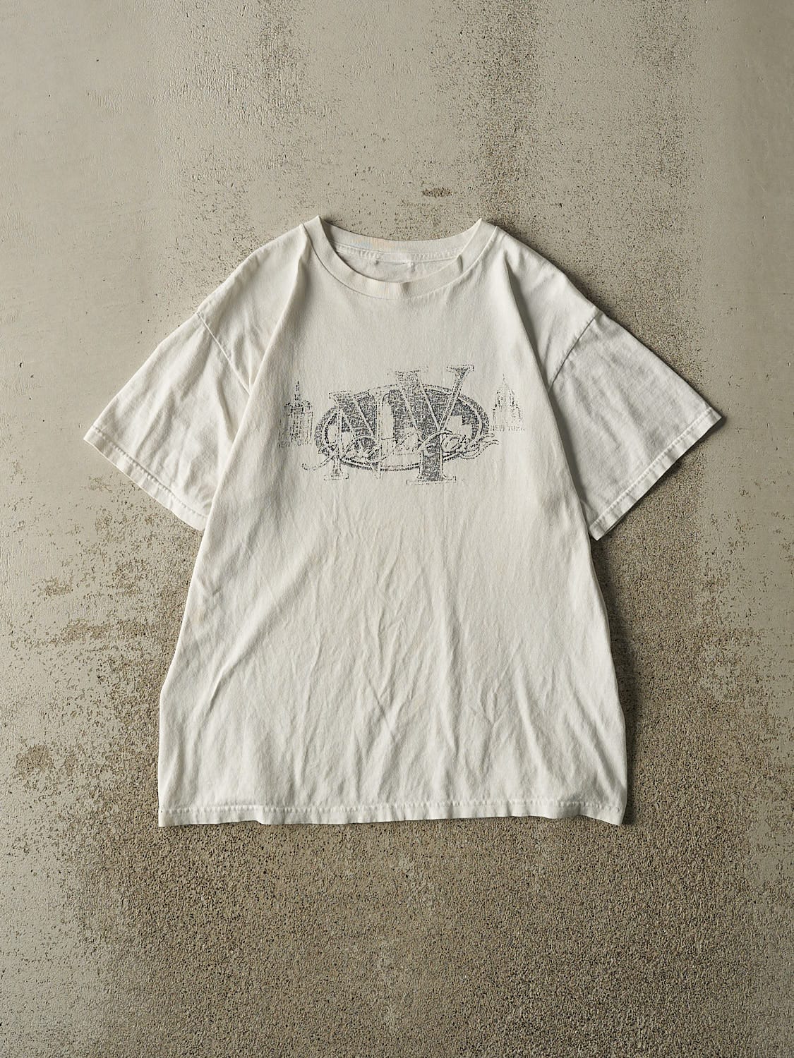 Vintage 90s White New York Tee (S/M)