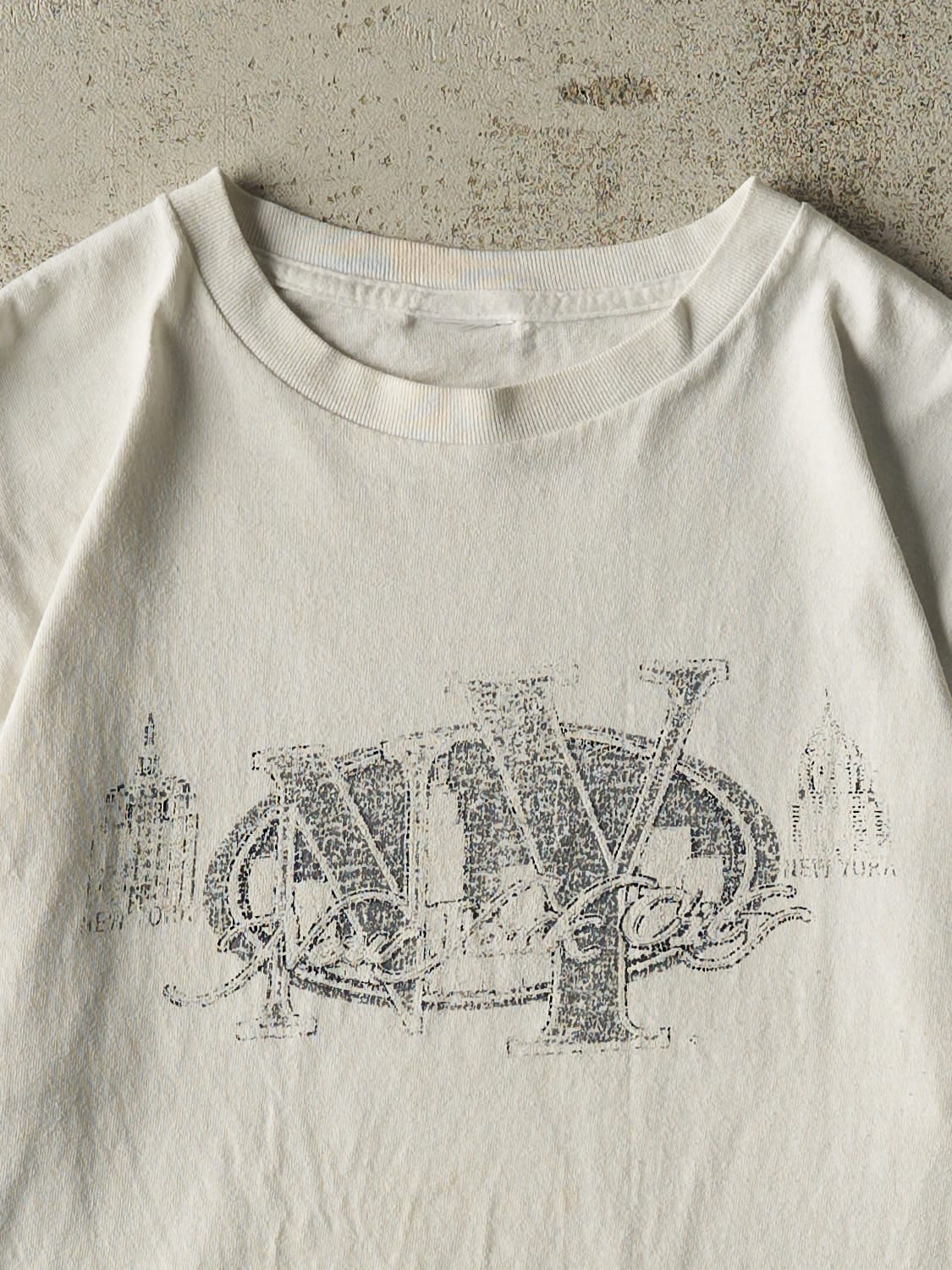 Vintage 90s White New York Tee (S/M)