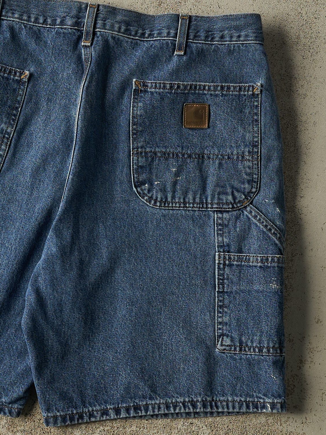 Vintage 90s Dark Wash Carhartt Carpenter Jean Shorts (37x8.5)