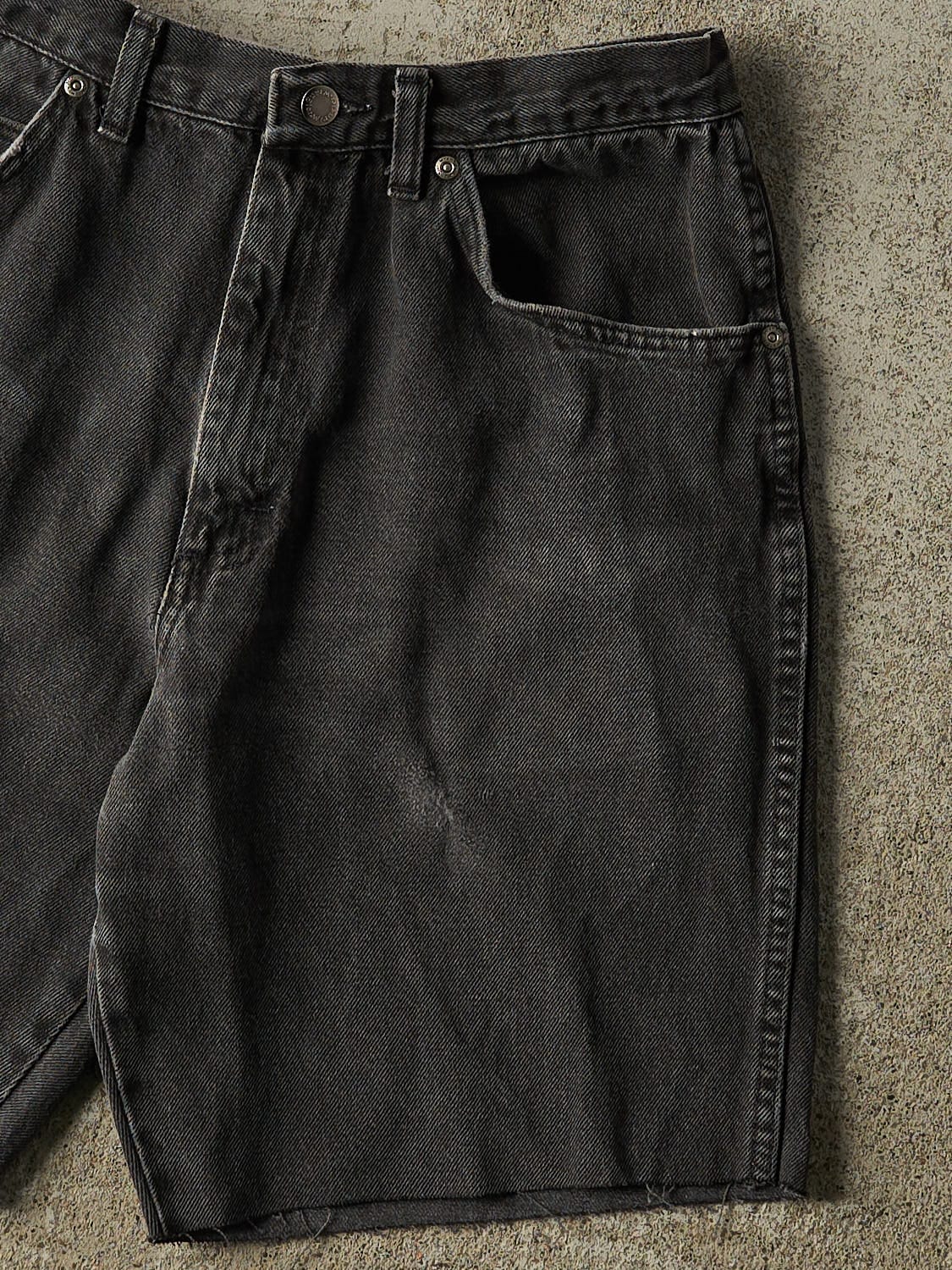 Vintage 90s Faded Black Wrangler Cut Off Denim Shorts (31x8.5)