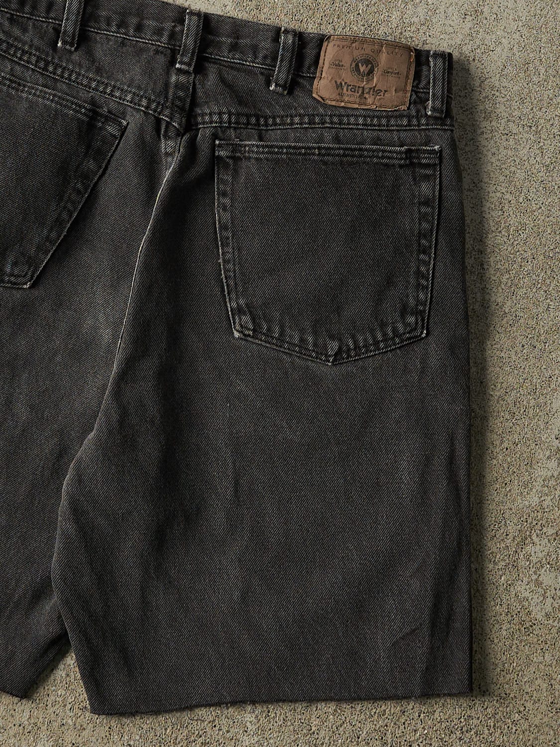 Vintage 90s Faded Black Wrangler Cut Off Denim Shorts (31x8.5)