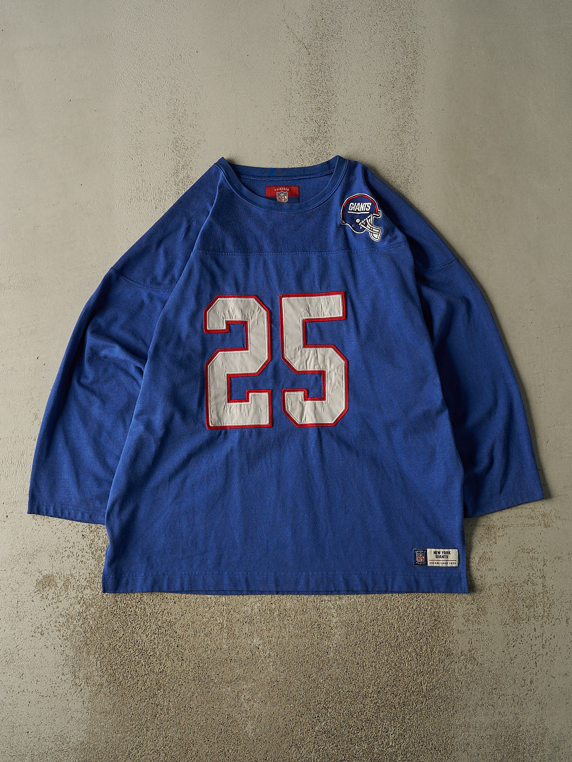 Vintage Y2K Blue New York Giants #25 Jersey Long Sleeve (XXXL)
