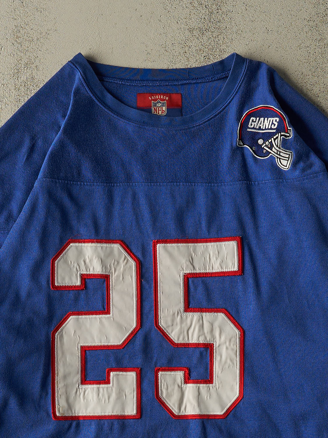 Vintage Y2K Blue New York Giants #25 Jersey Long Sleeve (XXXL)