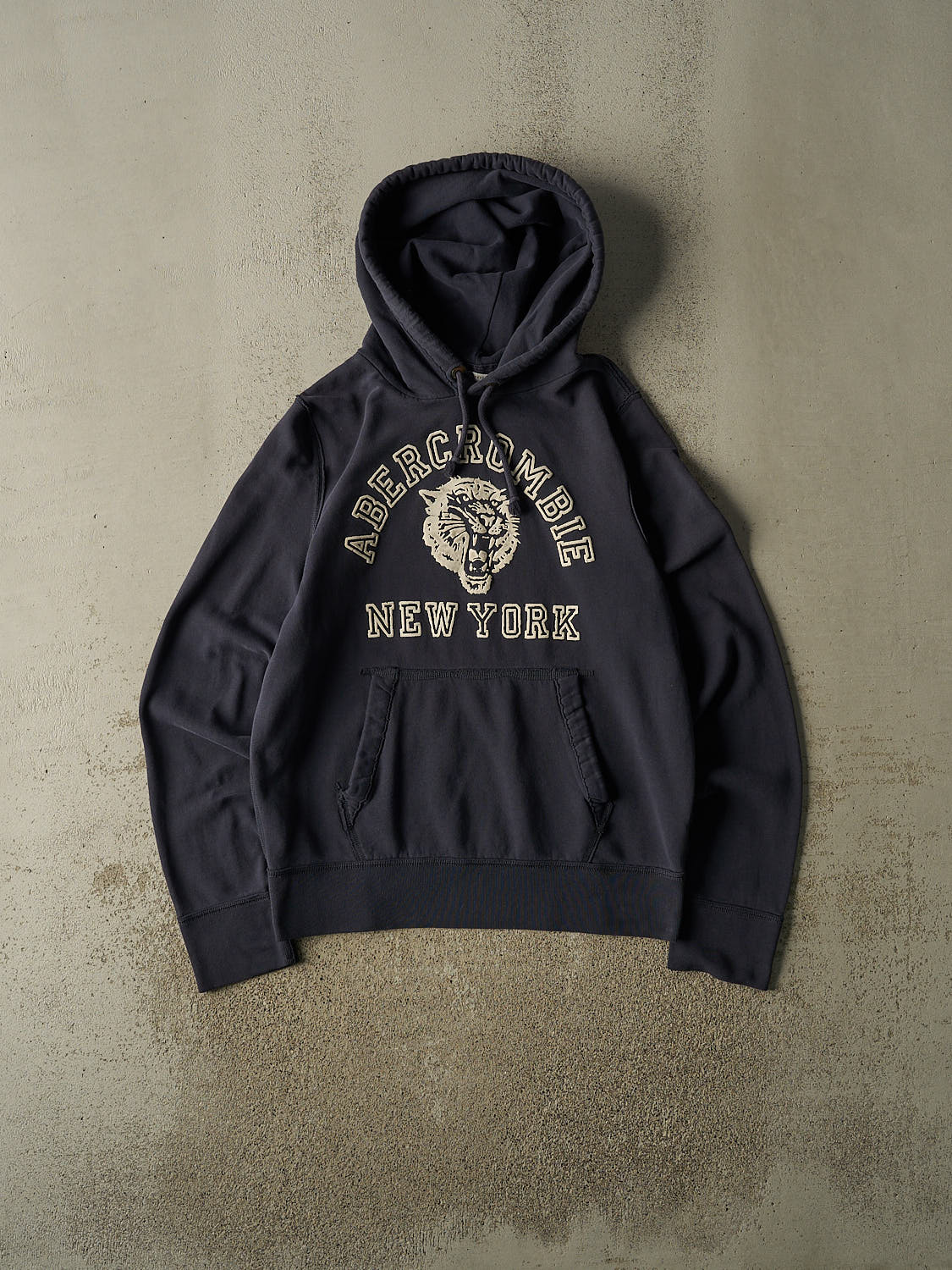 Vintage Y2K Navy Blue Abercrombie & Fitch New York Hoodie (L/XL)