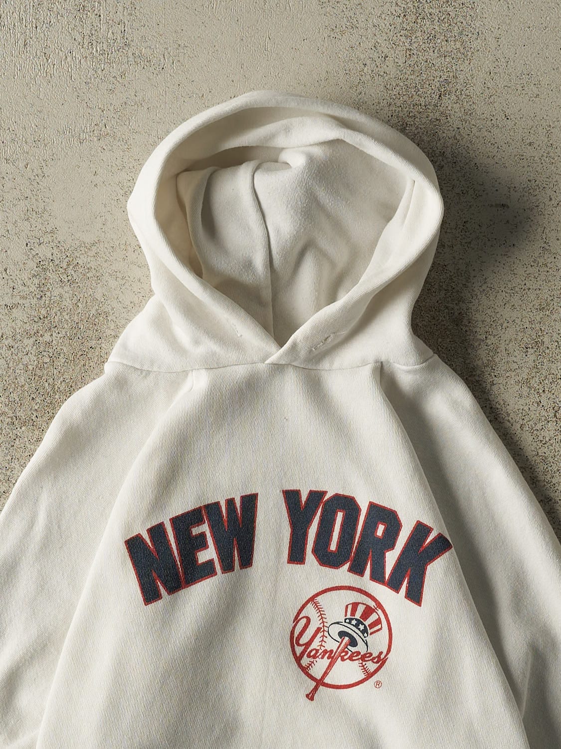 Vintage 80s White New York Yankees Hoodie (XXS)