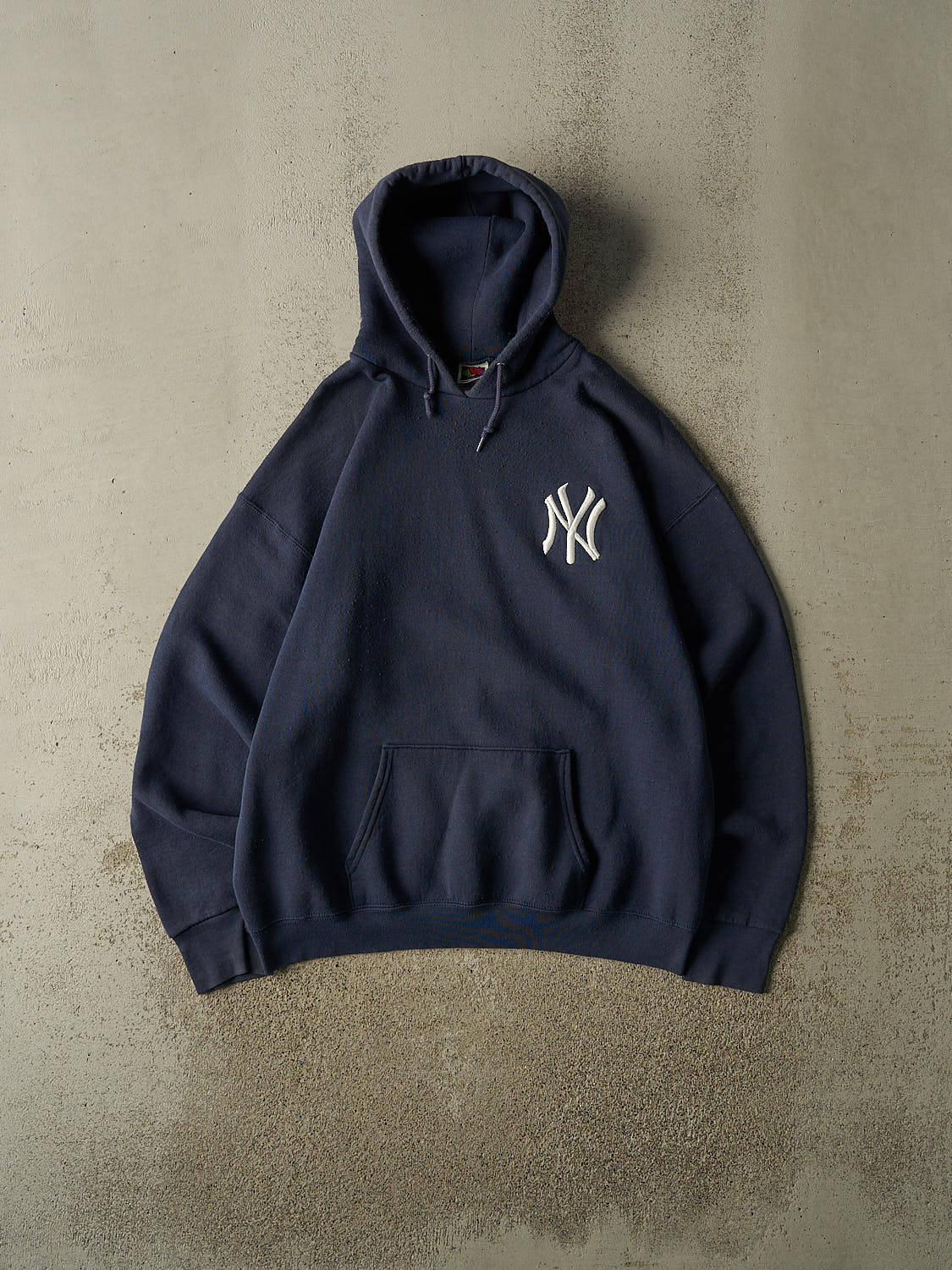 Vintage 90s Navy Blue New York Yankees Embroidered Hoodie (L/XL)