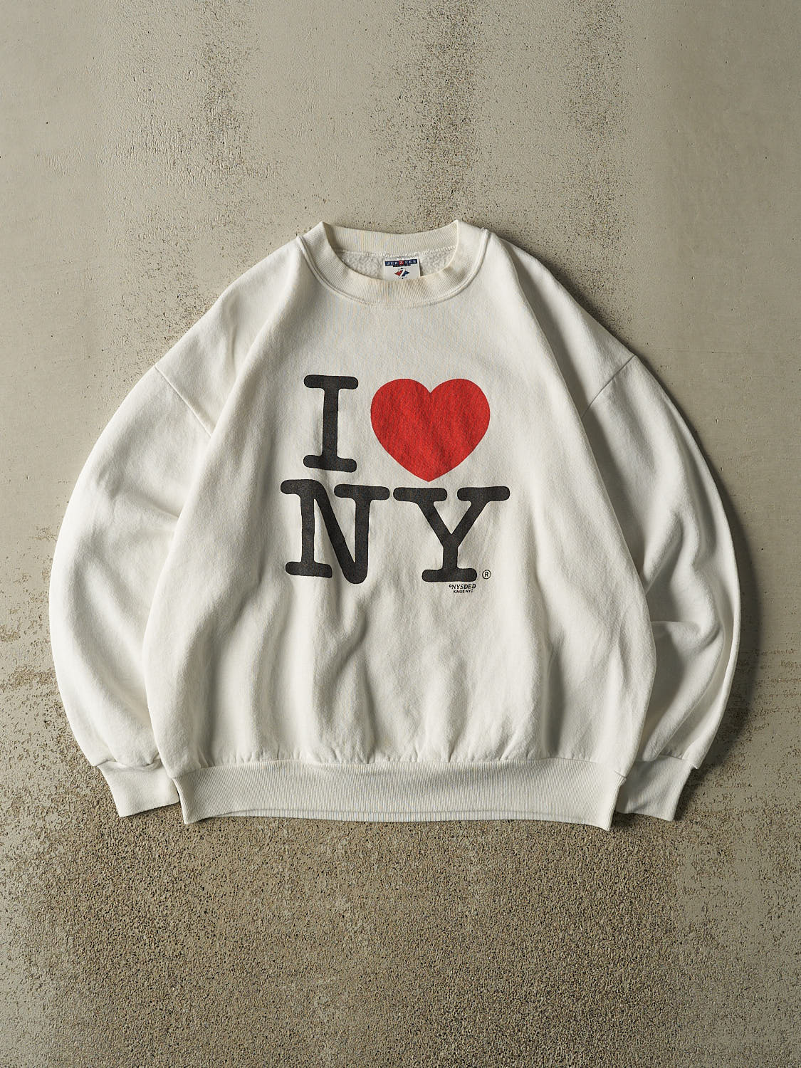 Vintage 90s White "I LOVE NY" Crewneck (L/XL)