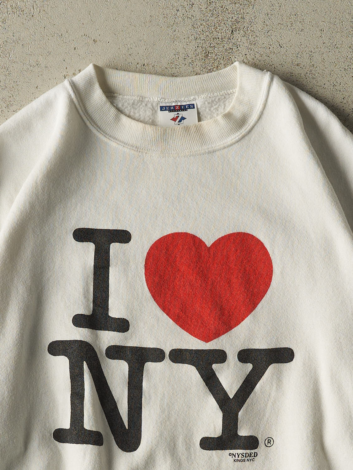 Vintage 90s White "I LOVE NY" Crewneck (L/XL)