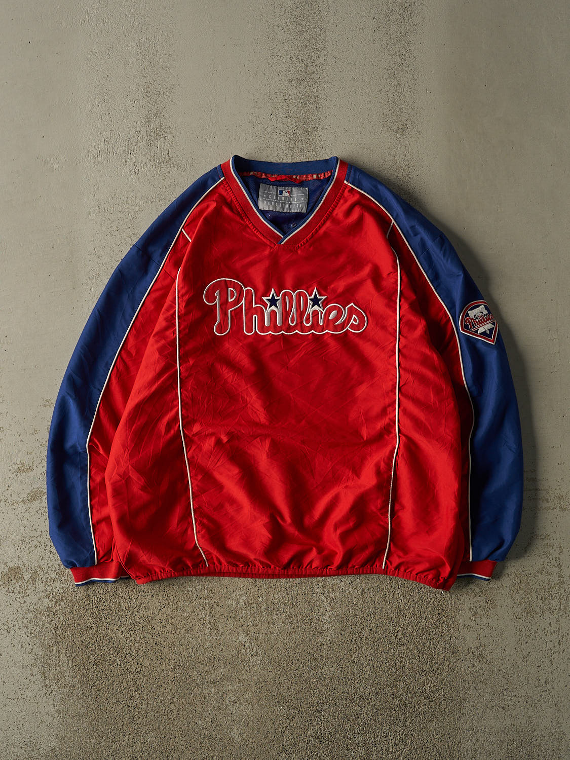 Vintage Y2K Red Philadelphia Phillies Windbreaker Coaches Jacket (XL/XXL)