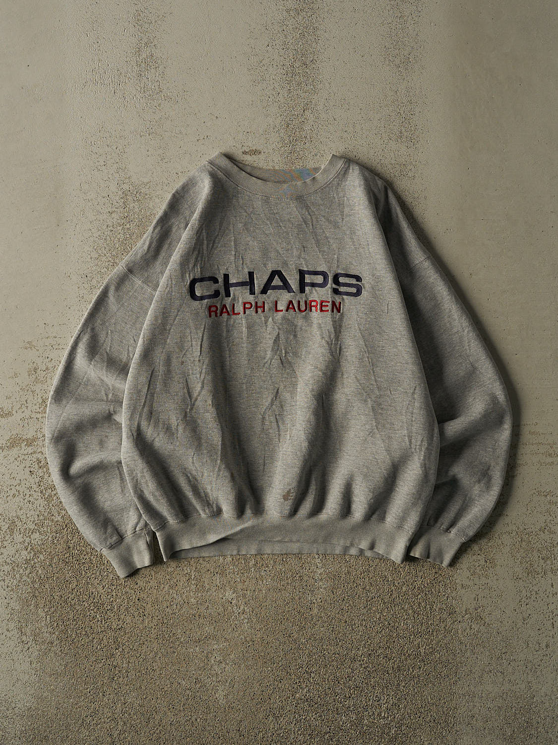 Vintage 90s Grey Chaps Ralph Lauren Embroidered Crewneck (M/L)