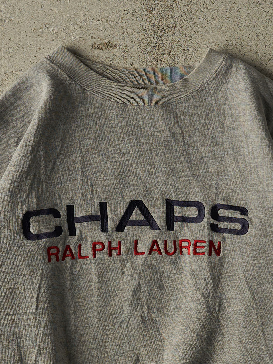 Vintage 90s Grey Chaps Ralph Lauren Embroidered Crewneck (M/L)