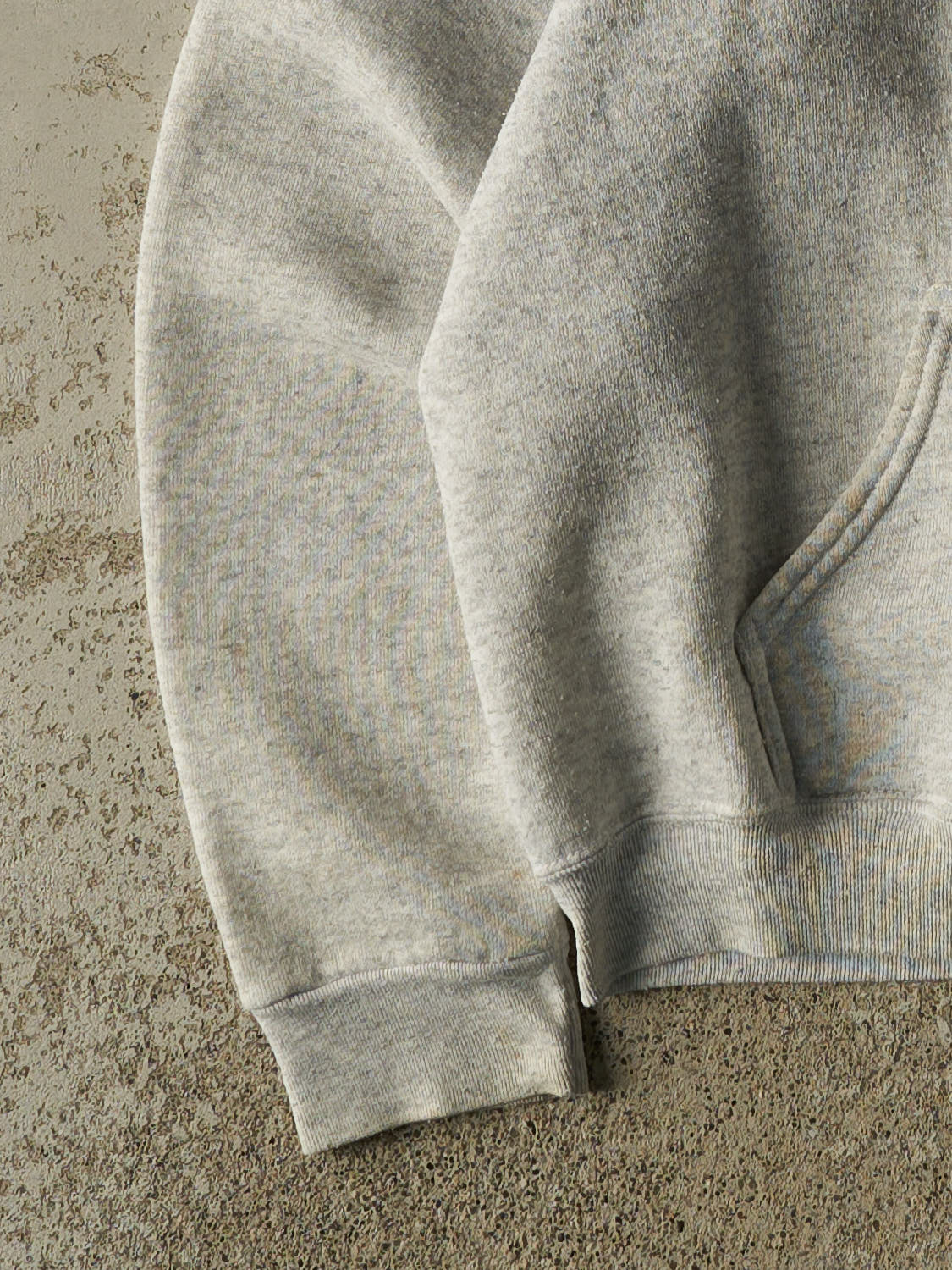 Vintage 80s Heather Grey Blank Zip Up Hoodie (L/XL)