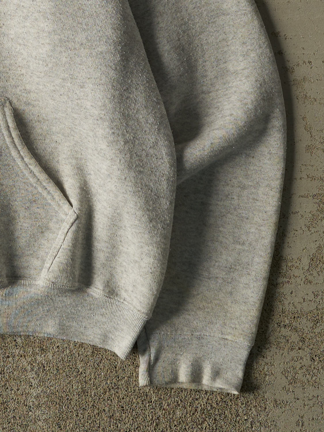 Vintage 80s Heather Grey Blank Zip Up Hoodie (L/XL)