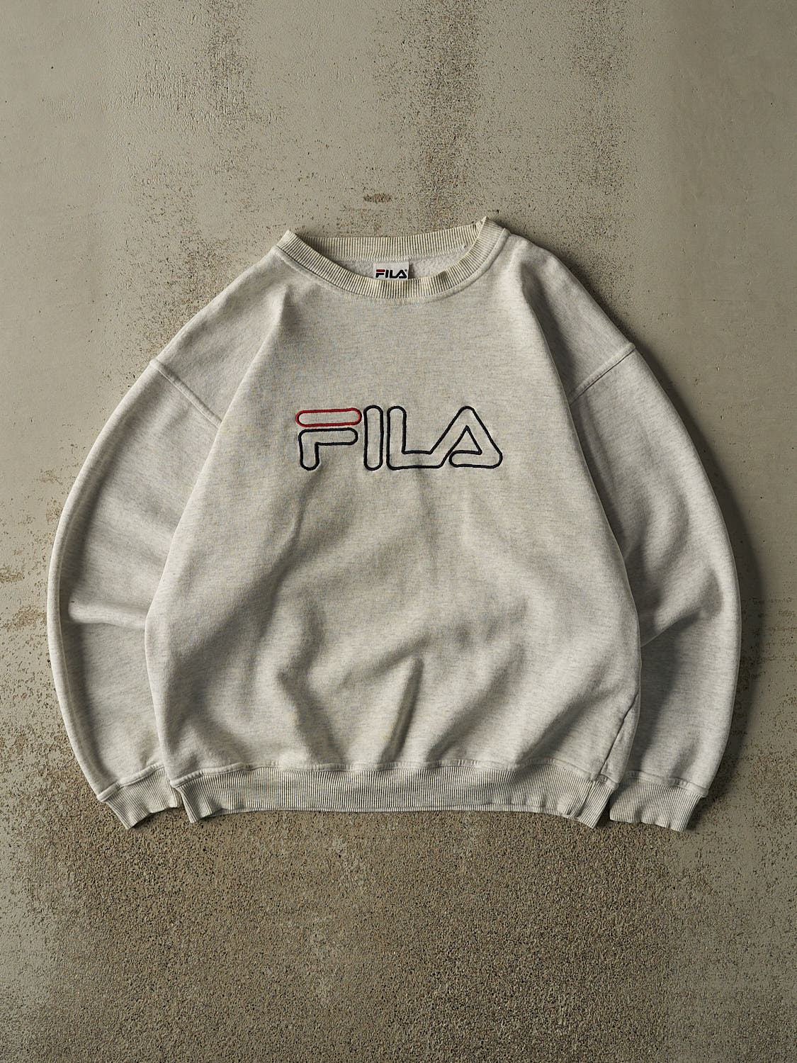 Vintage 90s Heather Grey Fila Embroidered Crewneck (M/L)