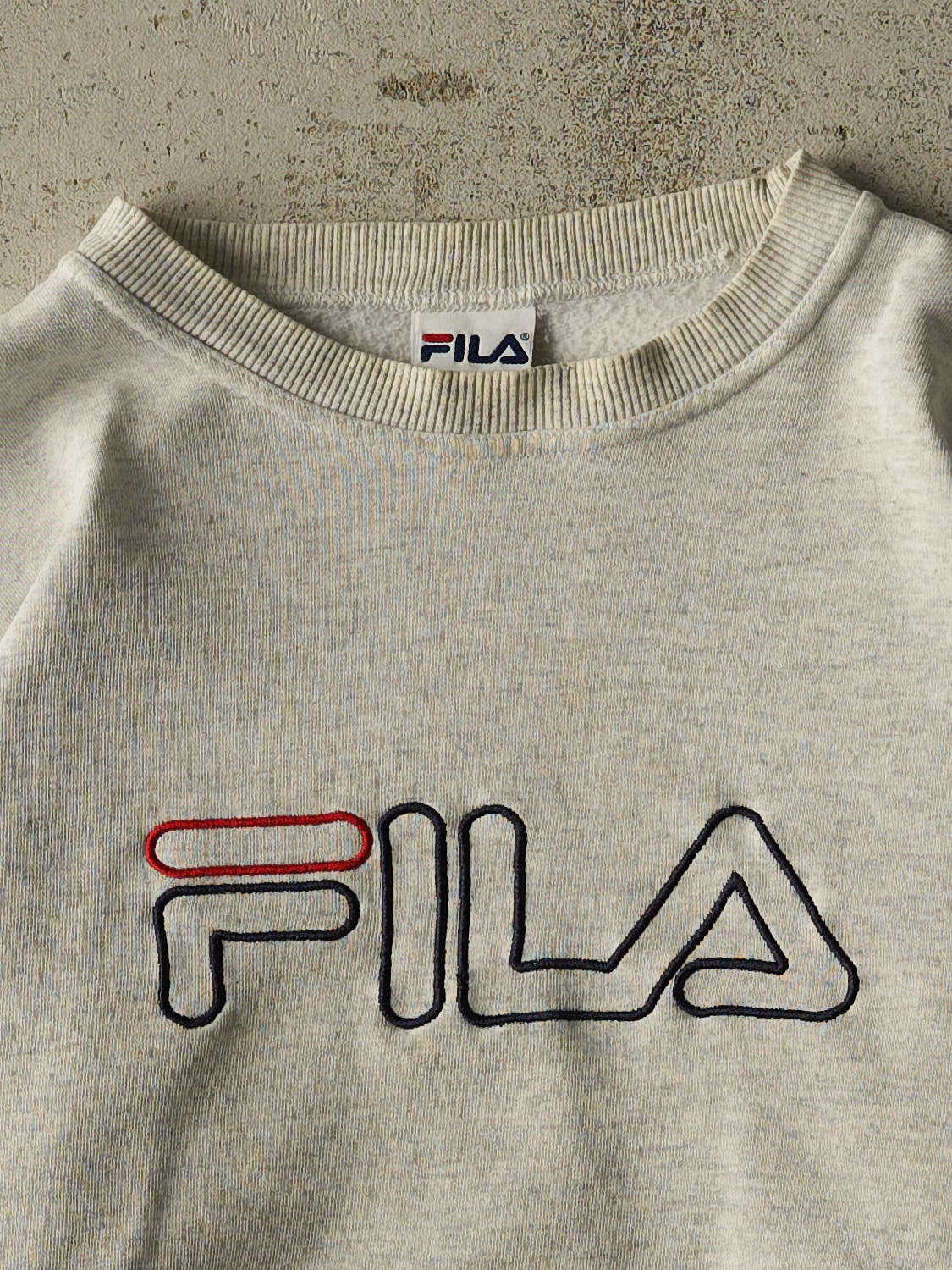 Vintage 90s Heather Grey Fila Embroidered Crewneck (M/L)