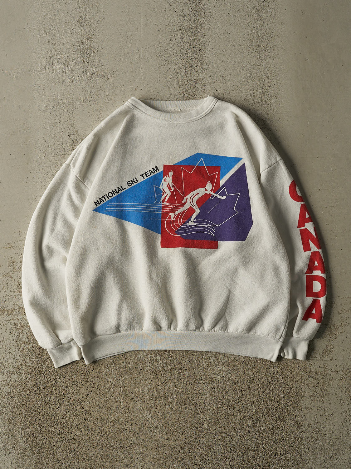 Vintage 80s White Canada National Ski Team Crewneck (S/M)
