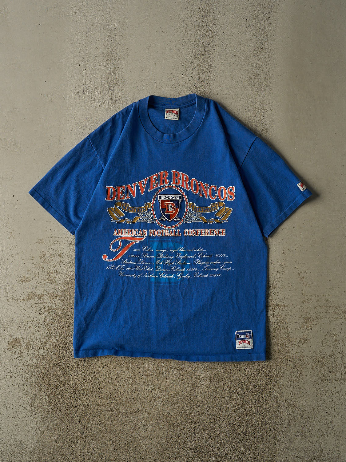 Vintage 90s Blue Denver Broncos Single Stitch Tee (L/XL)