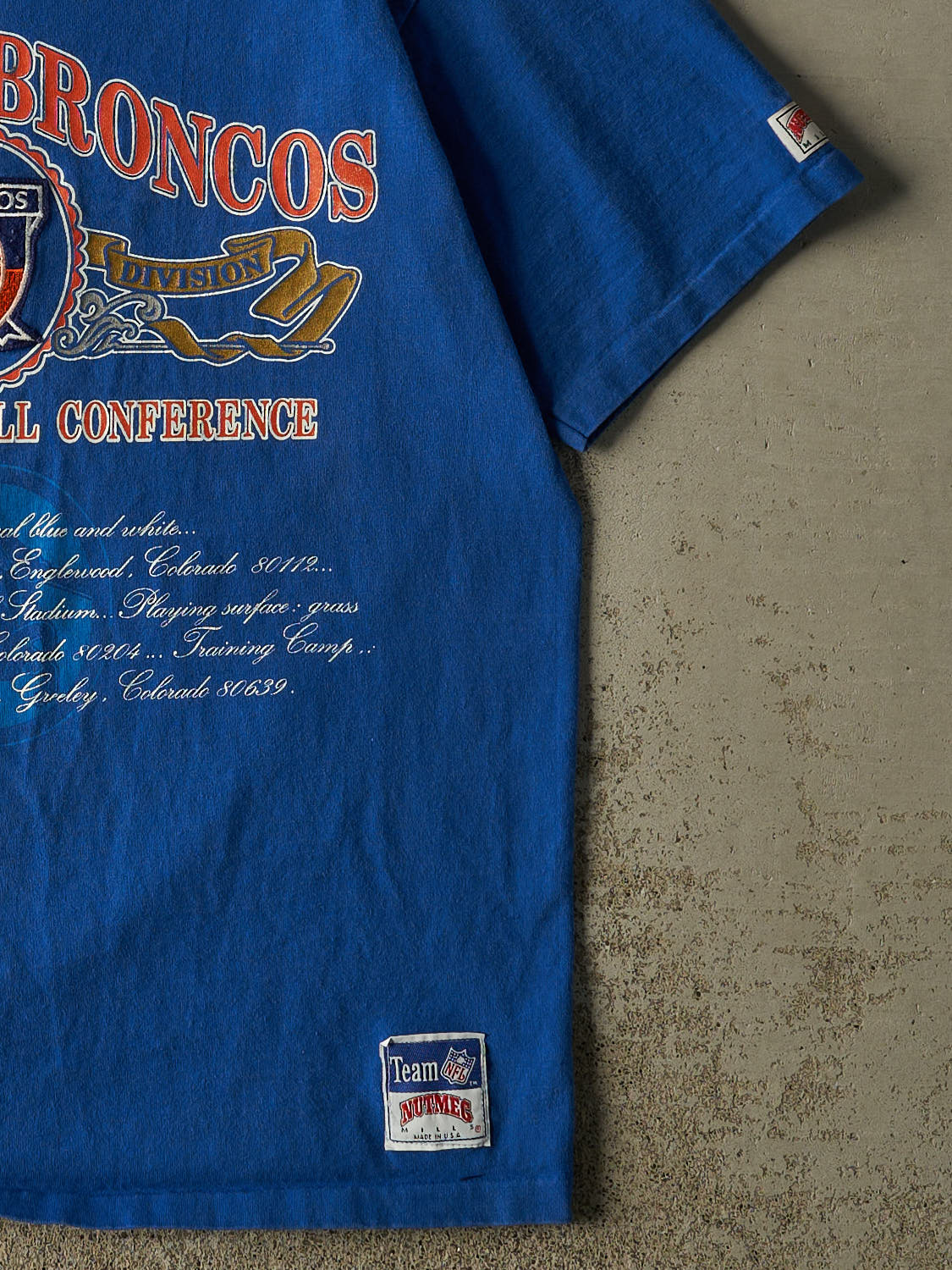 Vintage 90s Blue Denver Broncos Single Stitch Tee (L/XL)