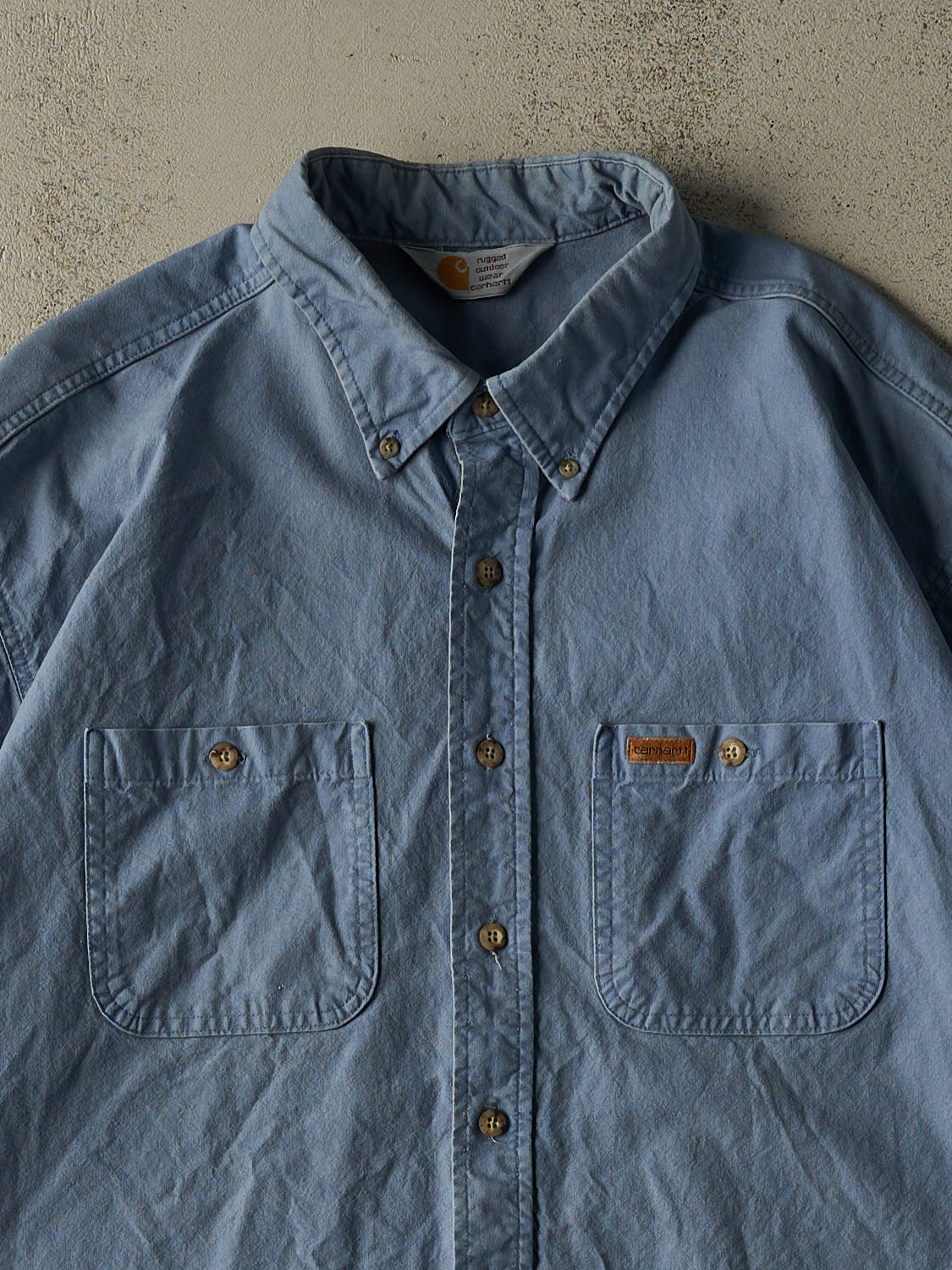 Vintage Y2K Blue Carhartt Button Up Tee (XXL/XXXL)