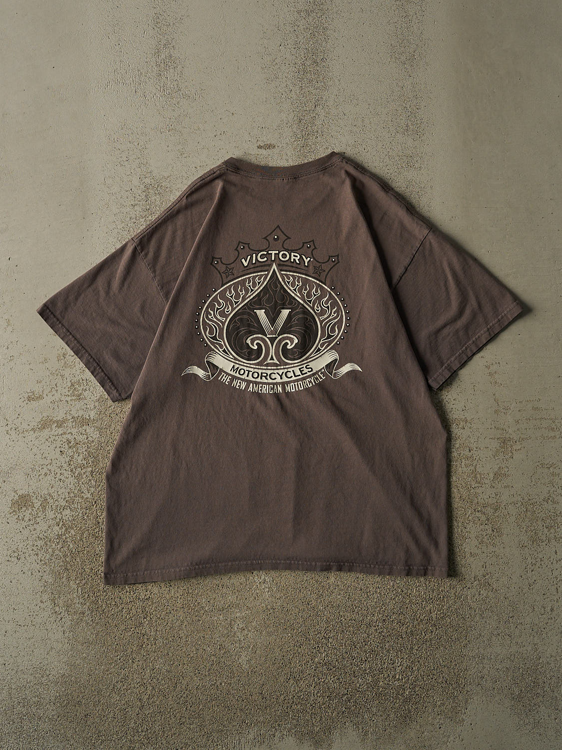 Vintage Y2K Charcoal Grey Victory Motorcycles Tee (XL)
