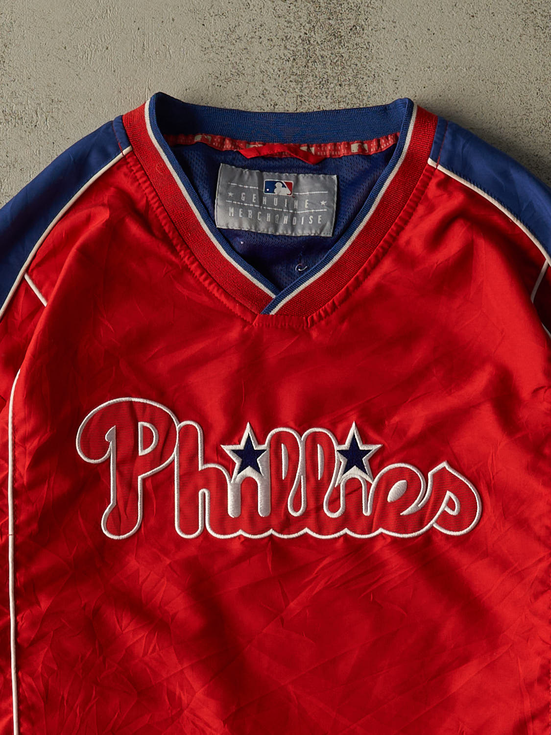 Vintage Y2K Red Philadelphia Phillies Windbreaker Coaches Jacket (XL/XXL)