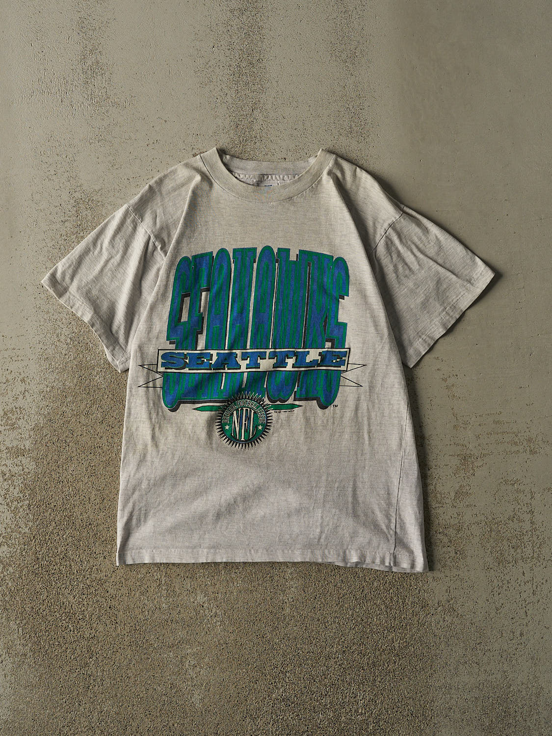 Vintage 92' Grey Seattle Seahawks Single Stitch Tee (M/L)