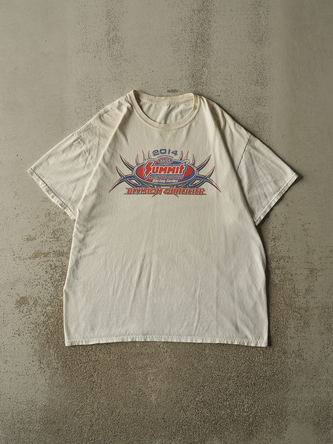 Vintage 14' Beige NHRA Racing Tee (L/XL)