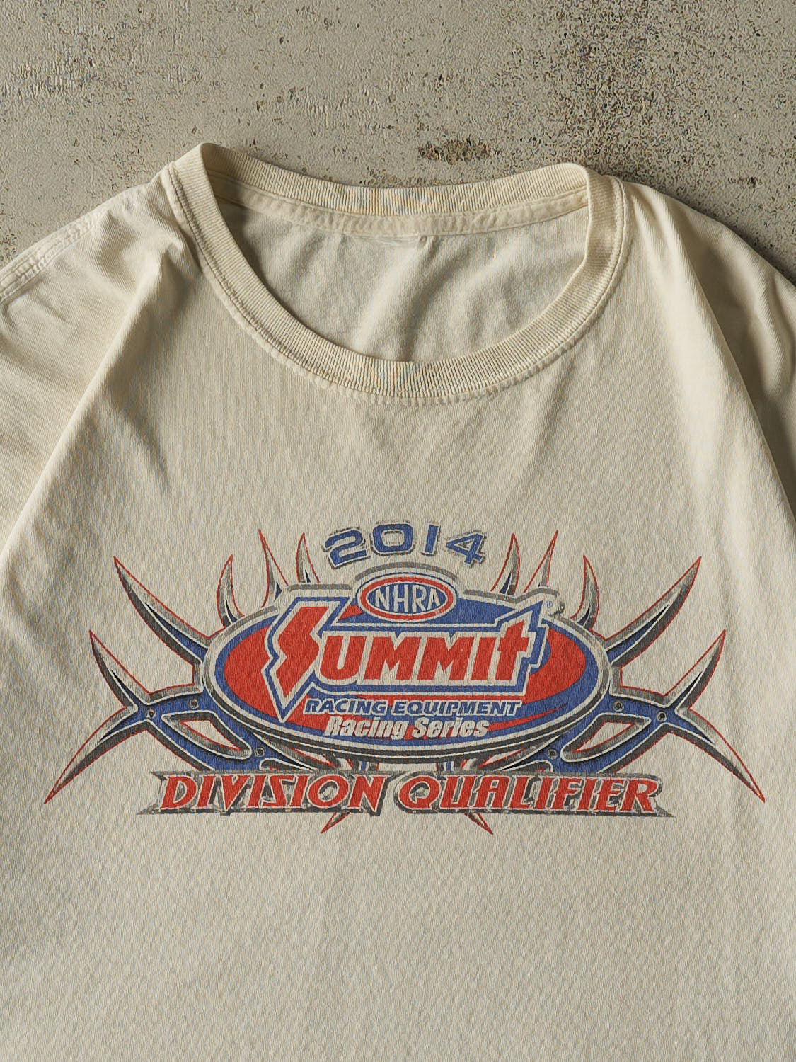 Vintage 14' Beige NHRA Racing Tee (L/XL)