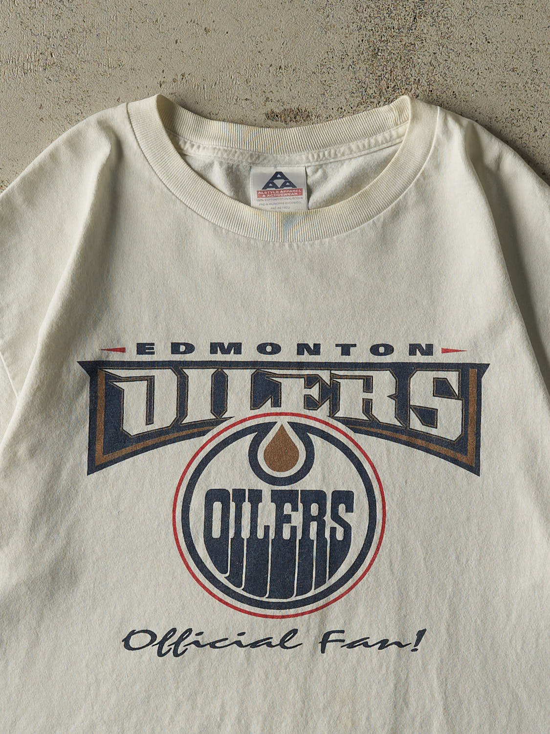 Vintage Y2K White Edmonton Oilers Tee (M/L)