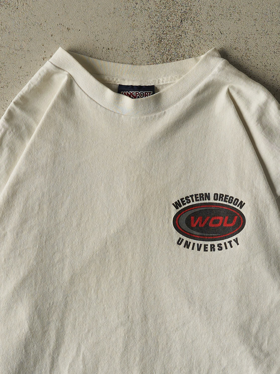 Vintage 90s White Western Oregon University Wolves Long Sleeve (L/XL)