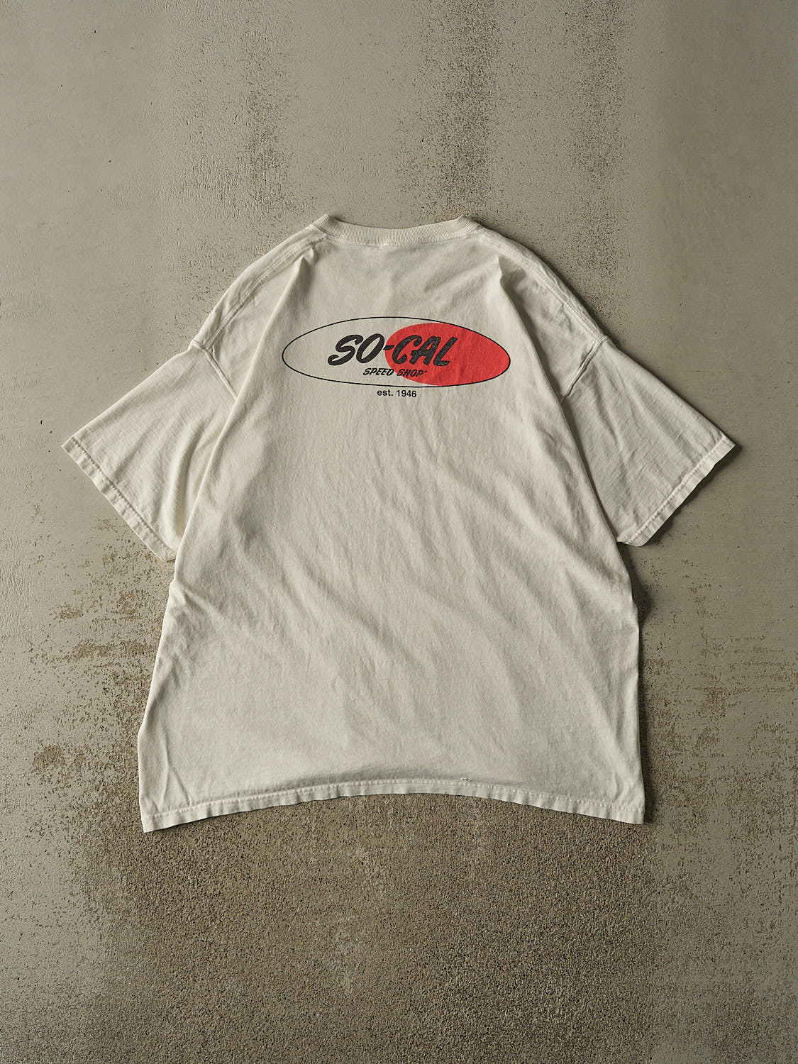 Vintage 90s Beige So-Cal Speed Shop Tee (XL/XXL)