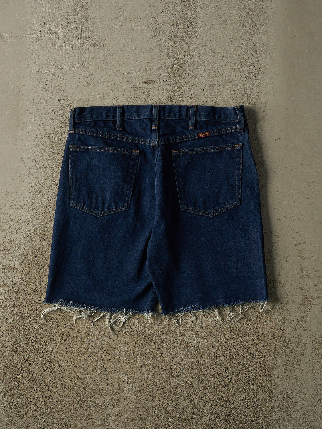 Vintage 90s Dark Wash Rustler Cut Off Jean Shorts (34x8.5)