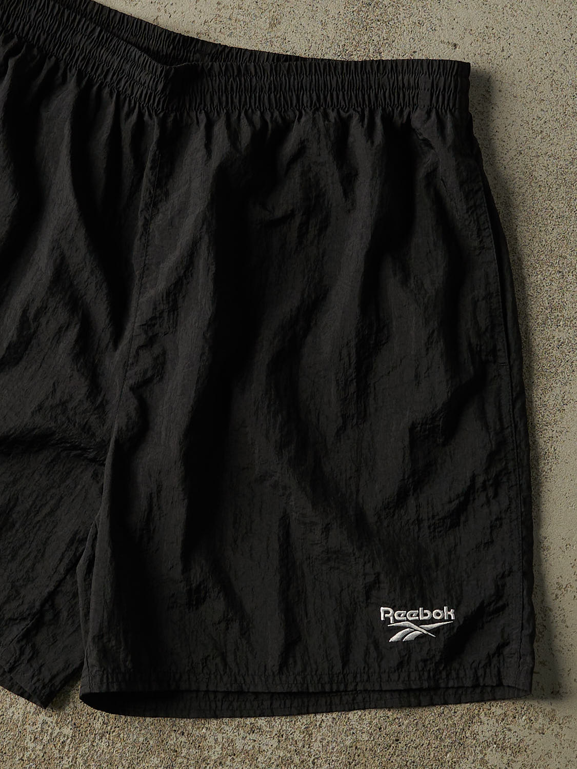 Vintage 90s Black Reebok Nylon Track Shorts (32x7)