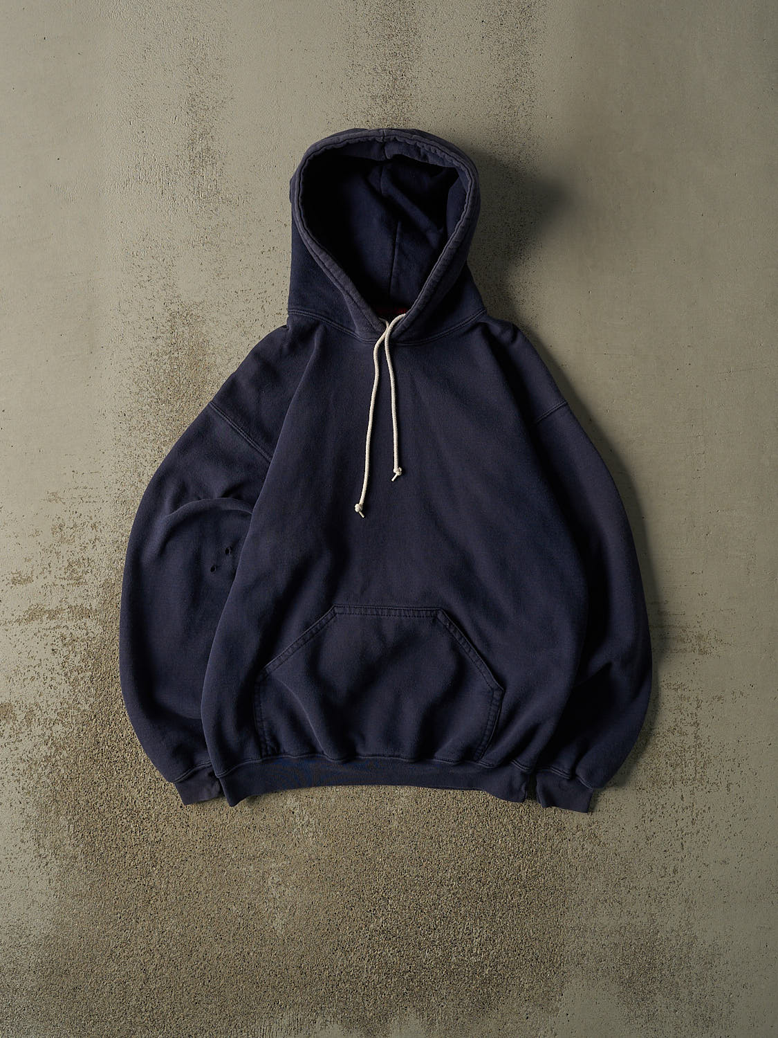 Vintage 90s Sun Faded Navy Blank Hoodie (M/L)