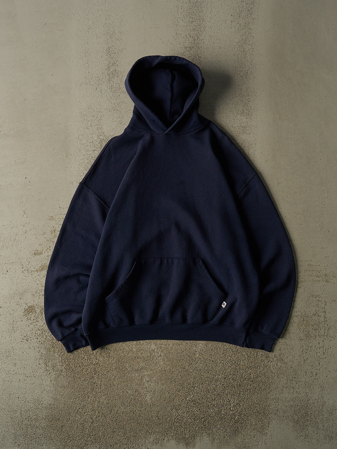 Vintage Y2K Navy Blue Russell Athletic Blank Hoodie (XL/XXL)