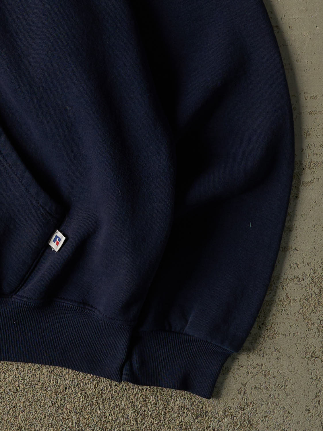 Vintage Y2K Navy Blue Russell Athletic Blank Hoodie (XL/XXL)
