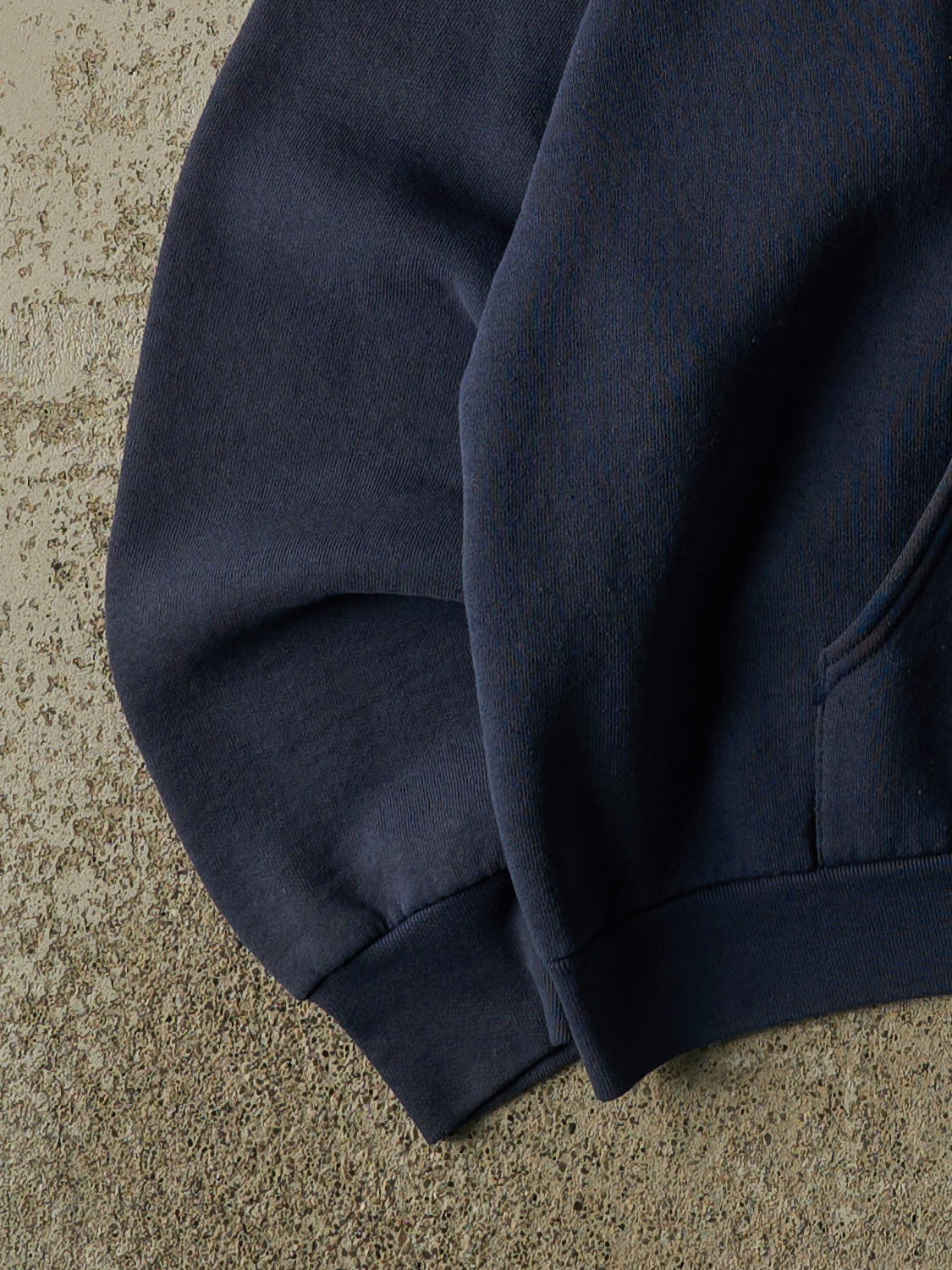 Vintage 80s Navy Blue Embroidered Hoodie (L)