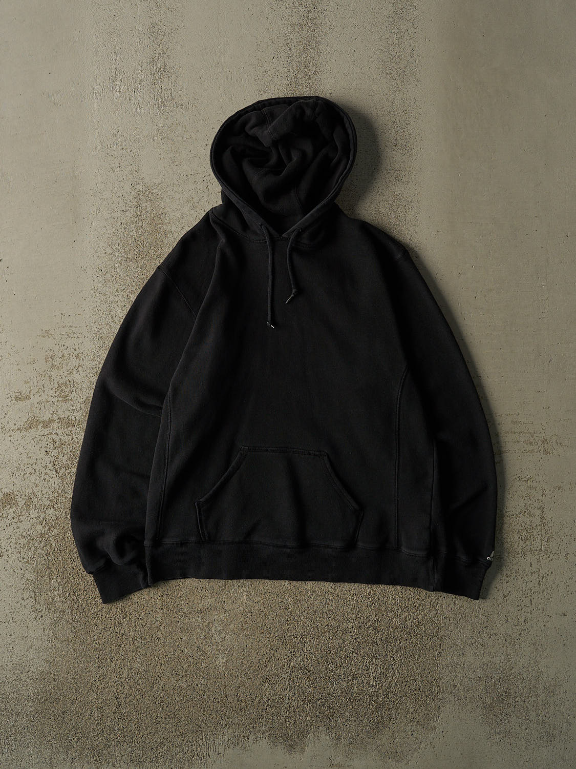 Vintage Y2K Black Russell Athletic Blank Hoodie (M)