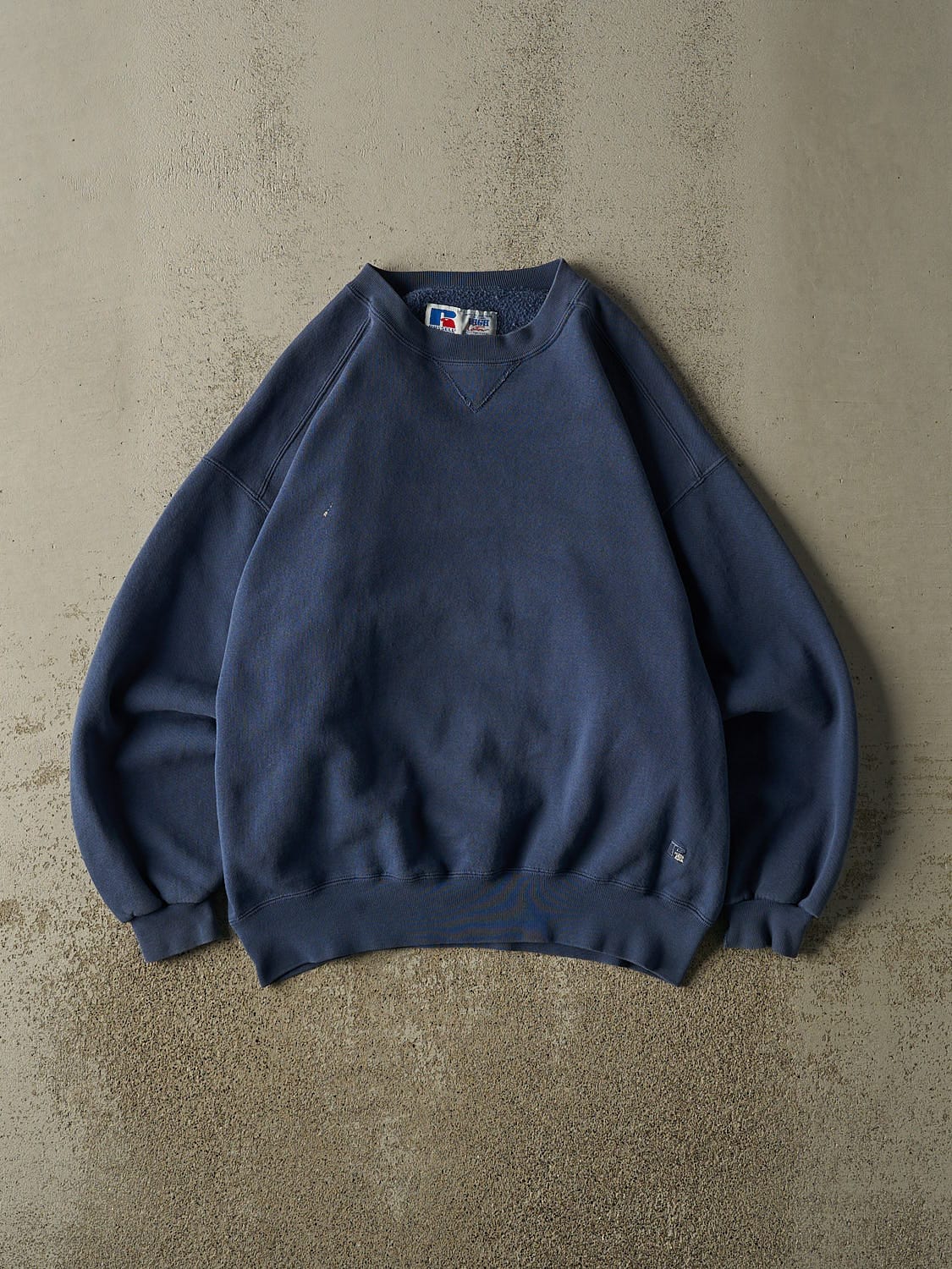 Vintage 90s Slate Blue Russell Athletic Blank Crewneck (L/XL)
