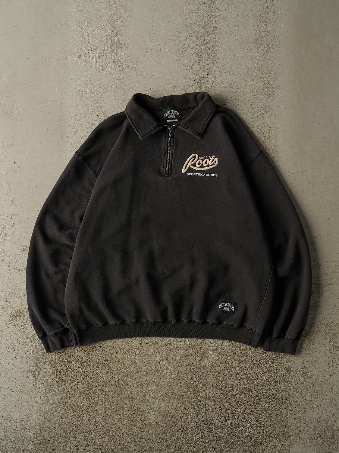Vintage 90s Black Roots Quarter Zip Sweater (L/XL)