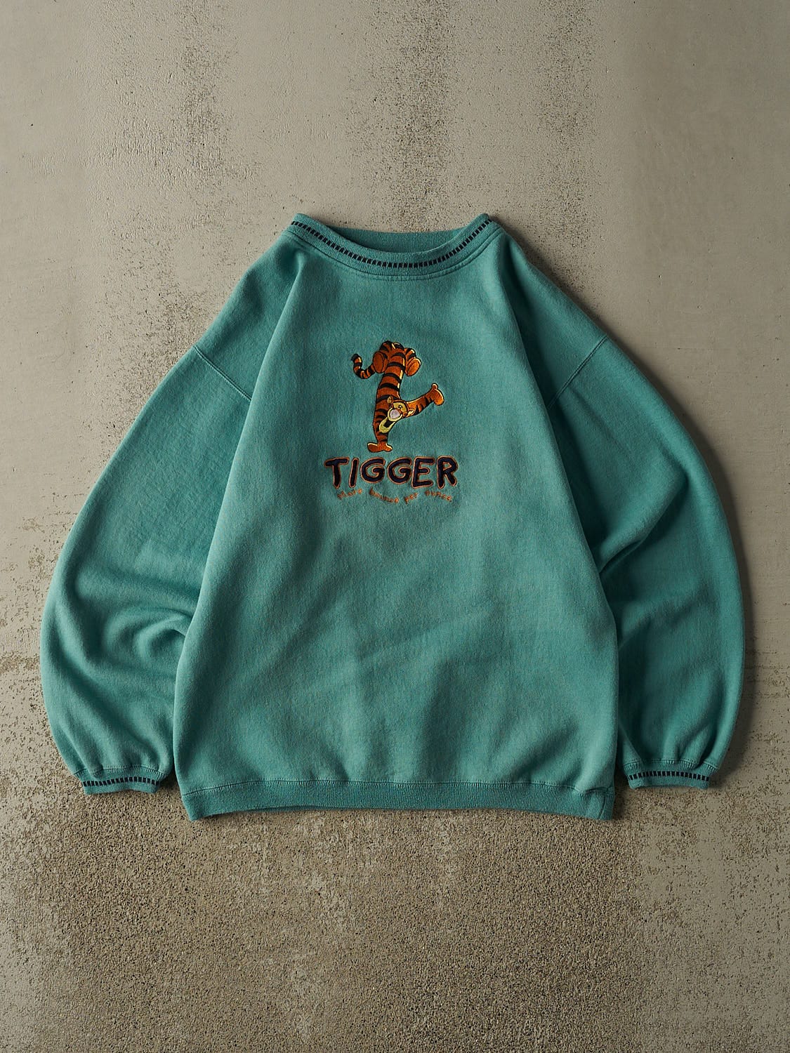 Vintage 90s Teal Tigger Embroidered Crewneck (M)