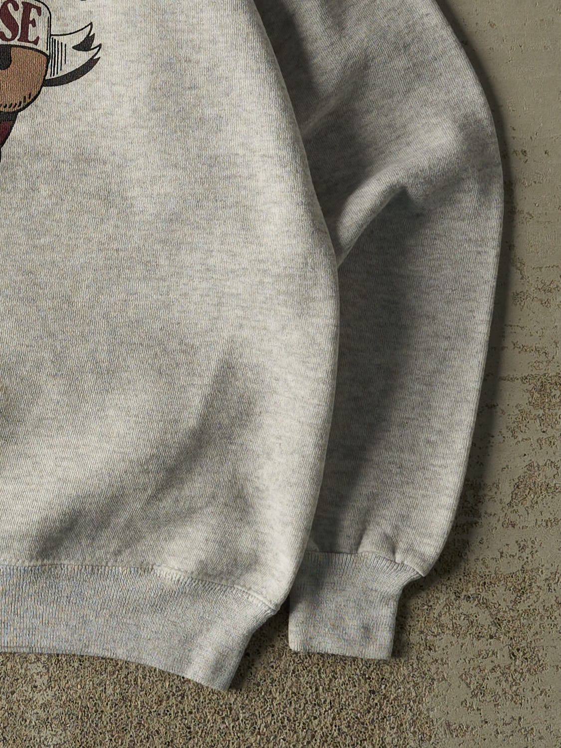 Vintage 80s Heather Grey Smiling Moose University Crewneck (S)