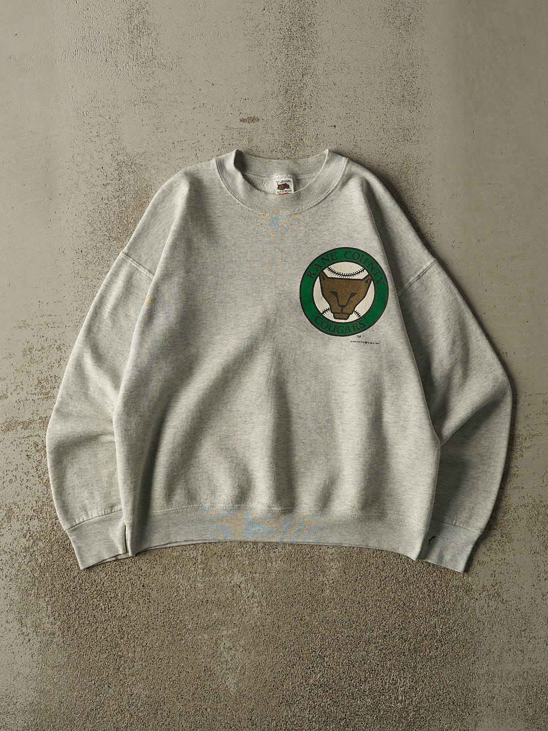 Vintage 94' Heather Grey Kane County Cougars Crewneck (M)