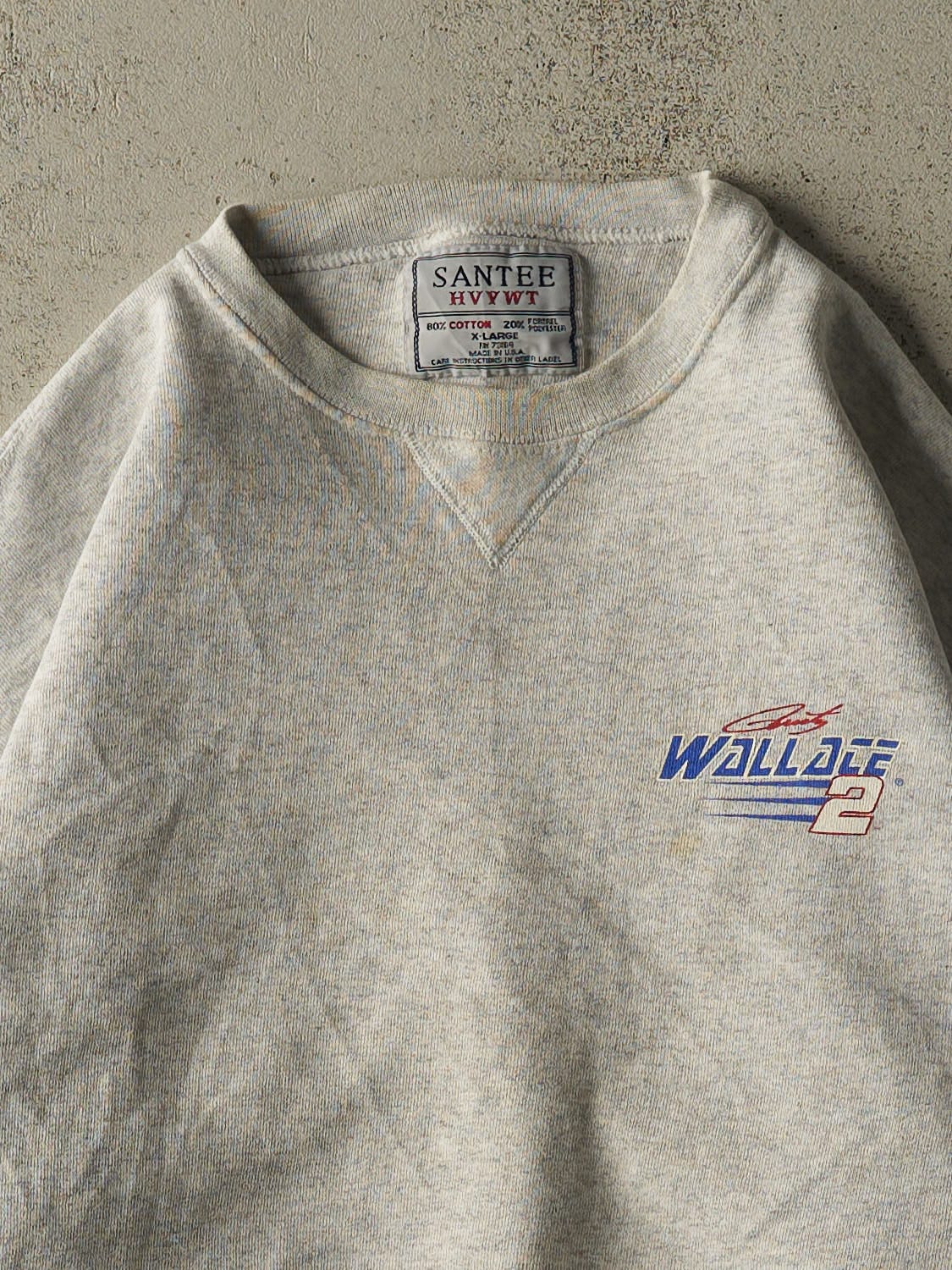 Vintage 90s Heather Grey Rusty Wallace Racing Crewneck (L/XL)
