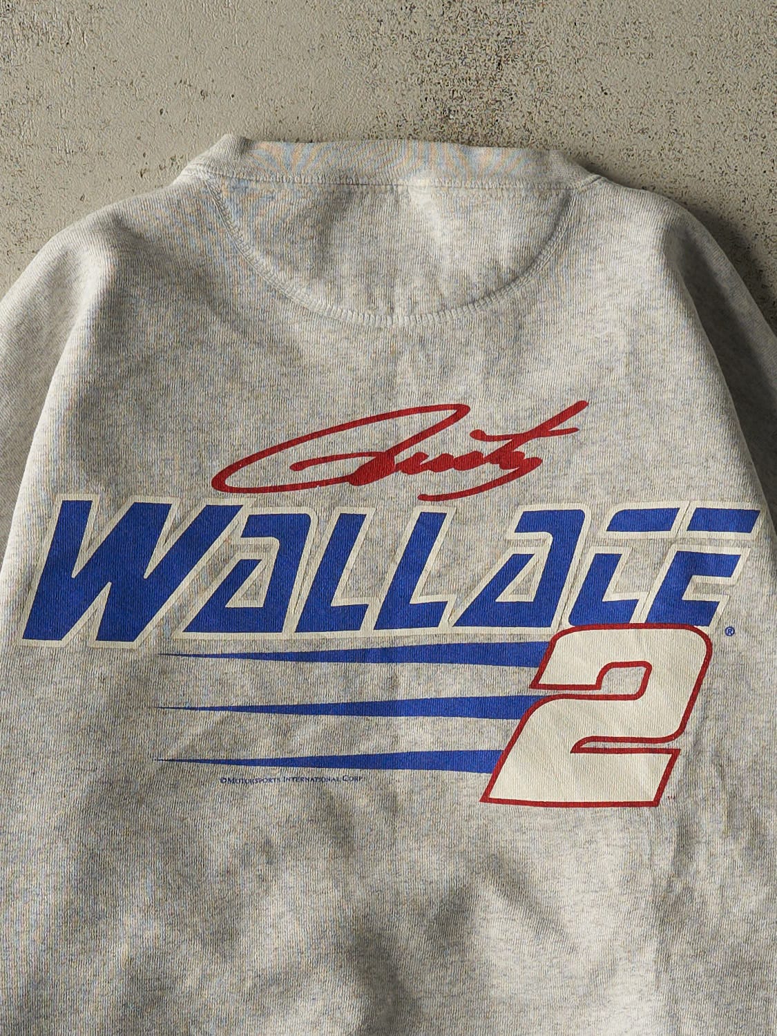 Vintage 90s Heather Grey Rusty Wallace Racing Crewneck (L/XL)