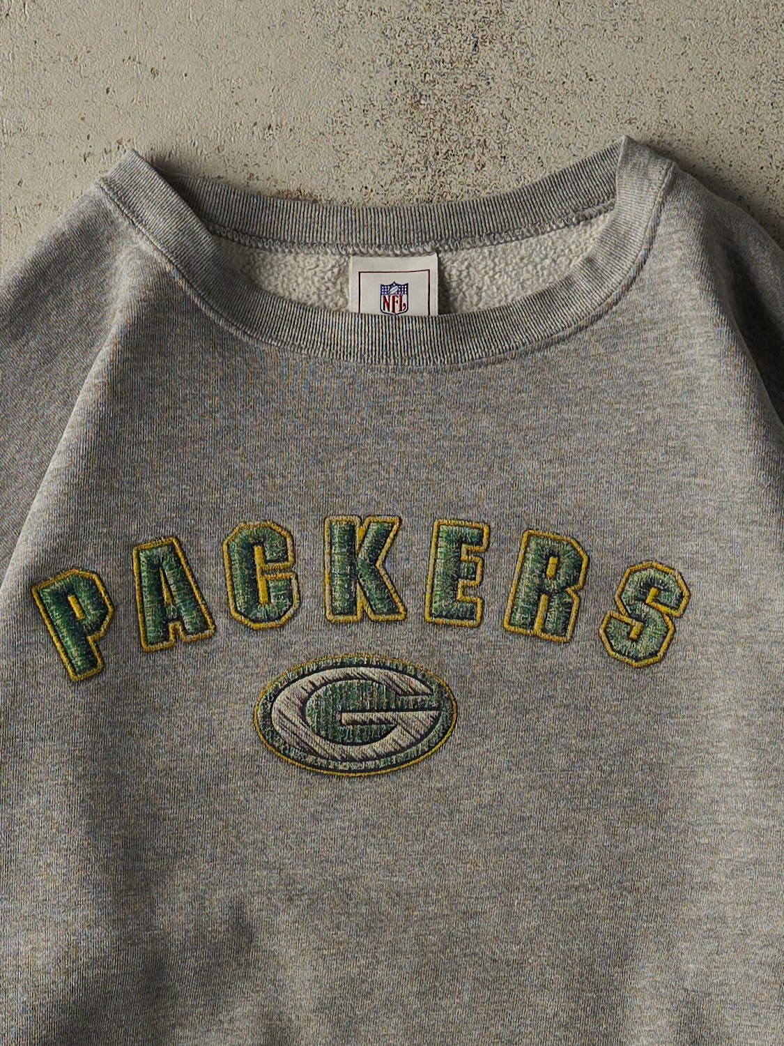 Vintage 90s Grey Green Bay Packers Crewneck (L)
